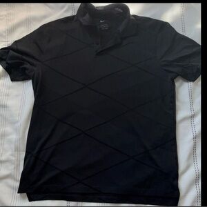 Nike Golf Dri-FIT Men’s Argyle Moisture Wicking Black Polo Shirt